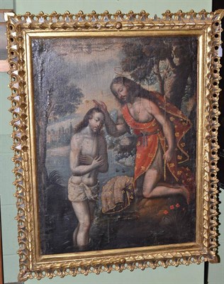 Lot 1238 - Follower of Bartolomé Esteban Murillo (1532-1577) The Baptism of Christ, oil on canvas, 80cm...