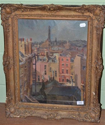 Lot 1242 - Style of Camden Town School (20th century) A View of London Rooftops, oil on canvas, 49cm by 37cm