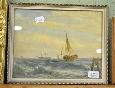 Lot 1251 - Robert F. Watson (fl.1845-1866) Yarmouth Coast, signed, inscribed and dated 1880 verso, oil on...