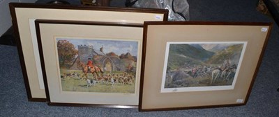 Lot 1285 - After Peter Biegel (1913-1987) Setting out on the hunt, signed in pencil, a colour...