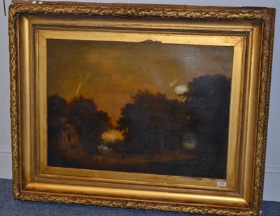 Lot 1309 - Circle of Samuel David Colkett (1806-1863) Figures unloading a cart in landscape, oil on canvas, 61