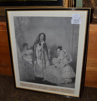 Lot 1313 - A 19th century framed portrait with key, Henrietta Maria Dillon with her sisters, from left to...