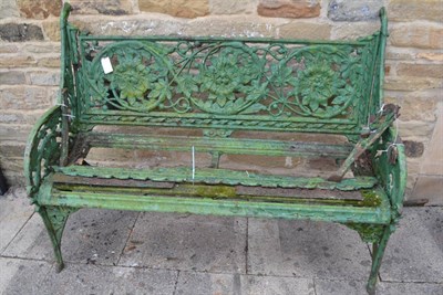 Lot 1316 - A 19th century Coalbrookdale Horse Chestnut pattern bench (in need of full restoration)