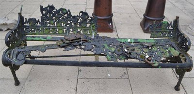 Lot 1317 - A 19th century Coalbrookdale nasturtium pattern bench (in need of full restoration)