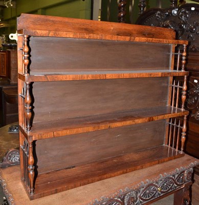 Lot 1318 - A set of Victorian rosewood four tier hanging shelves with spindle turned supports