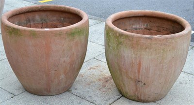 Lot 1328 - Pair of large terracotta planters, 60cm diameter