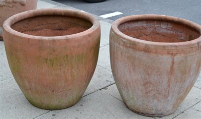 Lot 1329 - Pair of large terracotta planters, 60cm diameter