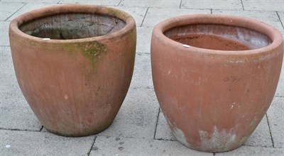 Lot 1330 - Pair of large terracotta planters, 60cm diameter