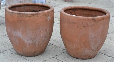 Lot 1333 - Pair of large terracotta planters, 64cm diameter