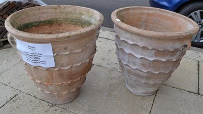 Lot 1339 - Two terracotta planters, 59cm and 58cm diameter