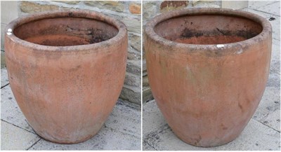 Lot 1340 - Pair of large terracotta planters, 65cm diameter