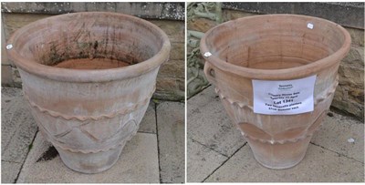 Lot 1341 - Two terracotta planters, 57cm diameter each