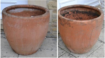 Lot 1342 - Pair of large terracotta planters, 64cm diameter