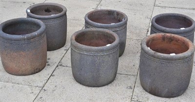 Lot 1346 - Set of six planters, 33cm diameter