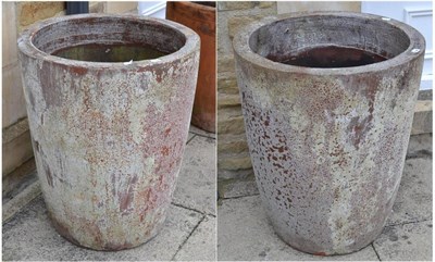 Lot 1348 - Pair of large terracotta planters, 56cm diameter