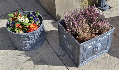 Lot 1354 - Two lead planters