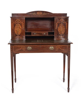 Lot 1376 - A Shapland & Petter of Barnstaple mahogany and marquetry lady's writing table, circa 1890, the...