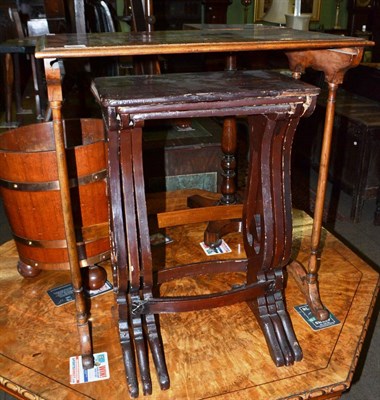 Lot 1420 - Mid-Victorian Irish Killarney table from a nest, in yewwood and marquetry and 19th century...