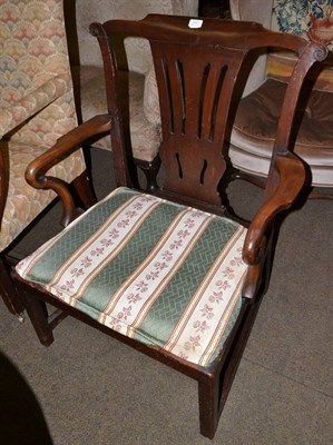 Lot 1453 - George III mahogany carver chair