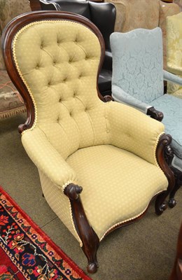 Lot 1457 - A Victorian mahogany armchair