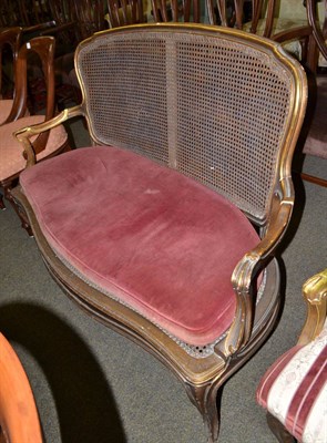 Lot 1461 - Beech framed and cane settee