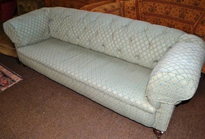 Lot 1465 - Victorian Chesterfield settee, later recovered