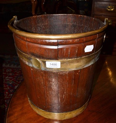 Lot 1486 - A Georgian brass bound peat bucket