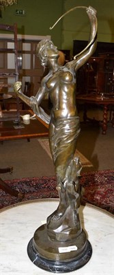 Lot 1490 - A bronze figure, Diana the Huntress, of recent date, 85cm high