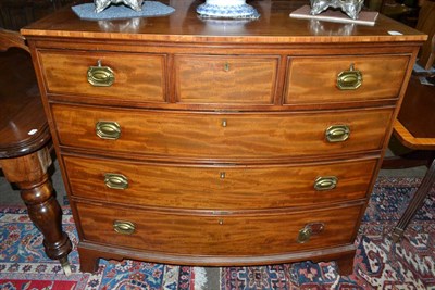 Lot 1495 - A 19th century bowfront mahogany chest of drawers