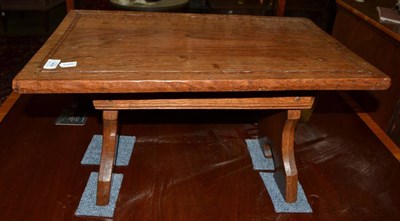 Lot 1498 - A Jack Grimble of Cromer oak coffee table, the rectangular top with dowelled peg exposed...