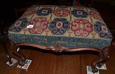 Lot 1509 - A 19th century carved walnut stool