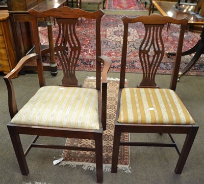 Lot 1511 - Five mahogany Chippendale style dining chairs