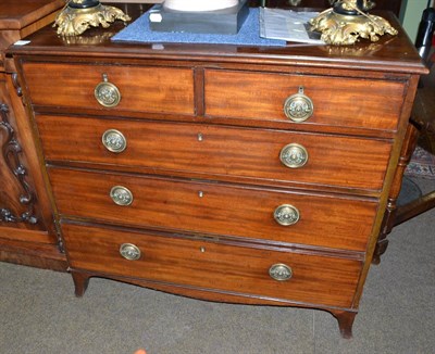 Lot 1537 - George III mahogany four height chest of drawers with circular brass handles