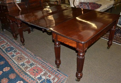 Lot 1544 - A mahogany dining table, in the manner of Gillows, early 19th century, with reeded edge and...