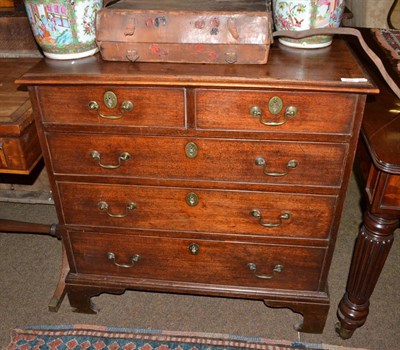 Lot 1545 - George III mahogany five drawer chest with moulded top