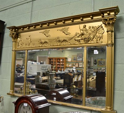 Lot 1557 - Regency style gesso overmantel mirror