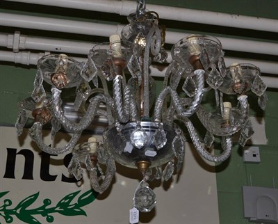 Lot 1570 - A cut glass eight branch chandelier (ex Trawsgoed Mansion)