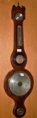 Lot 1583 - A mahogany wheel barometer, signed T.Unthank, Stokesly, circa 1870, 8-inch silvered dial, 97cm high