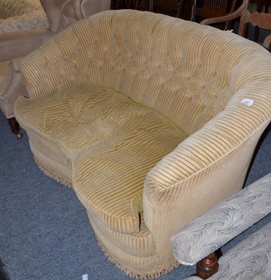 Lot 1587 - A tub shaped corduroy settee