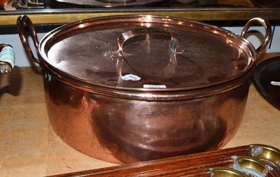 Lot 1603 - Copper fish kettle and jam pan