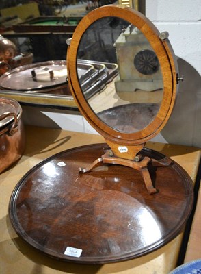 Lot 1604 - Mahogany tray and mirror