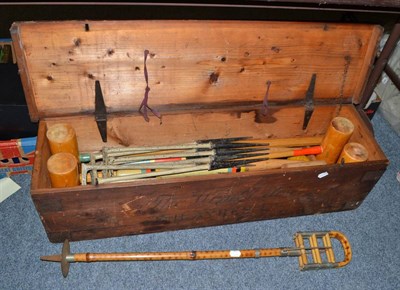 Lot 1617 - Ayres croquet set and a shooting stick