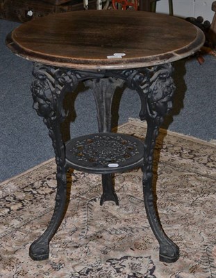 Lot 1622 - A Victorian cast iron pub table