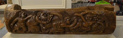 Lot 1644 - Carved relief decorated log, probably Italian