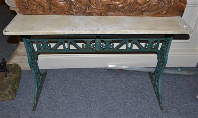 Lot 1645 - Art Nouveau cast iron table by Wilkins & Sons, Pentonville, N, reg. no. 375686