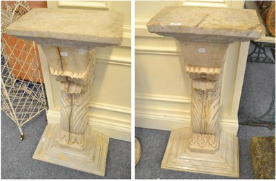 Lot 1648 - A pair of Indian marble stands