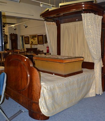 Lot 1652 - Victorian mahogany half tester bed with arched foot board (alterations)