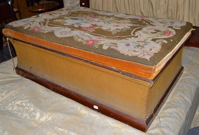 Lot 1653 - Victorian mahogany ottoman with original woolwork seat