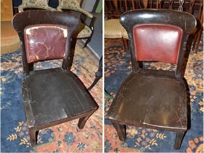 Lot 1662 - Pair of ebonised side chairs ex-British Museum, stamped Holland