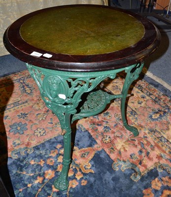 Lot 1664 - Britannia cast iron pub table by Garland & Benson (Wakefield), reg. no. 285422